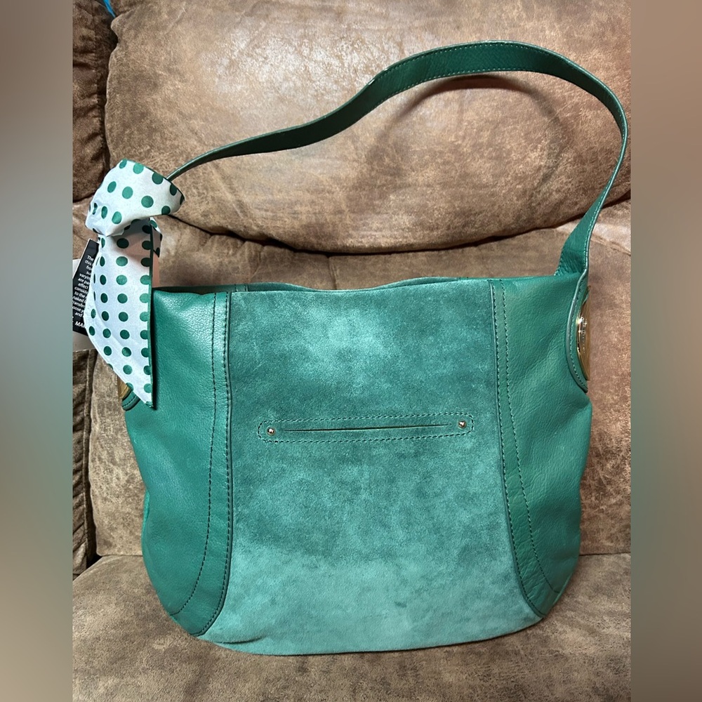 B. MAKOWSKY Giamma Emerald NWT
Leather and Suede Hobo Bag with dustbag